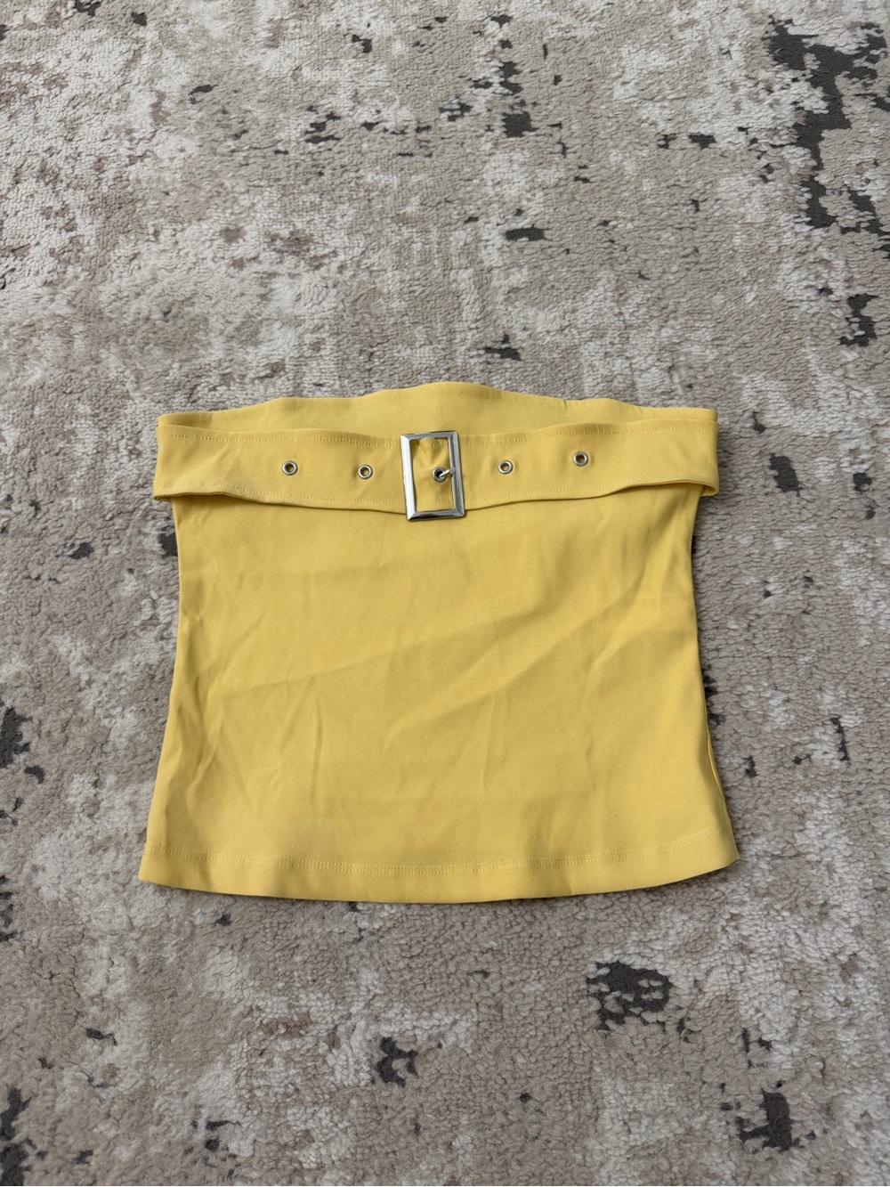 Zara Yellow Belted Tube Top Size Medium NWOT